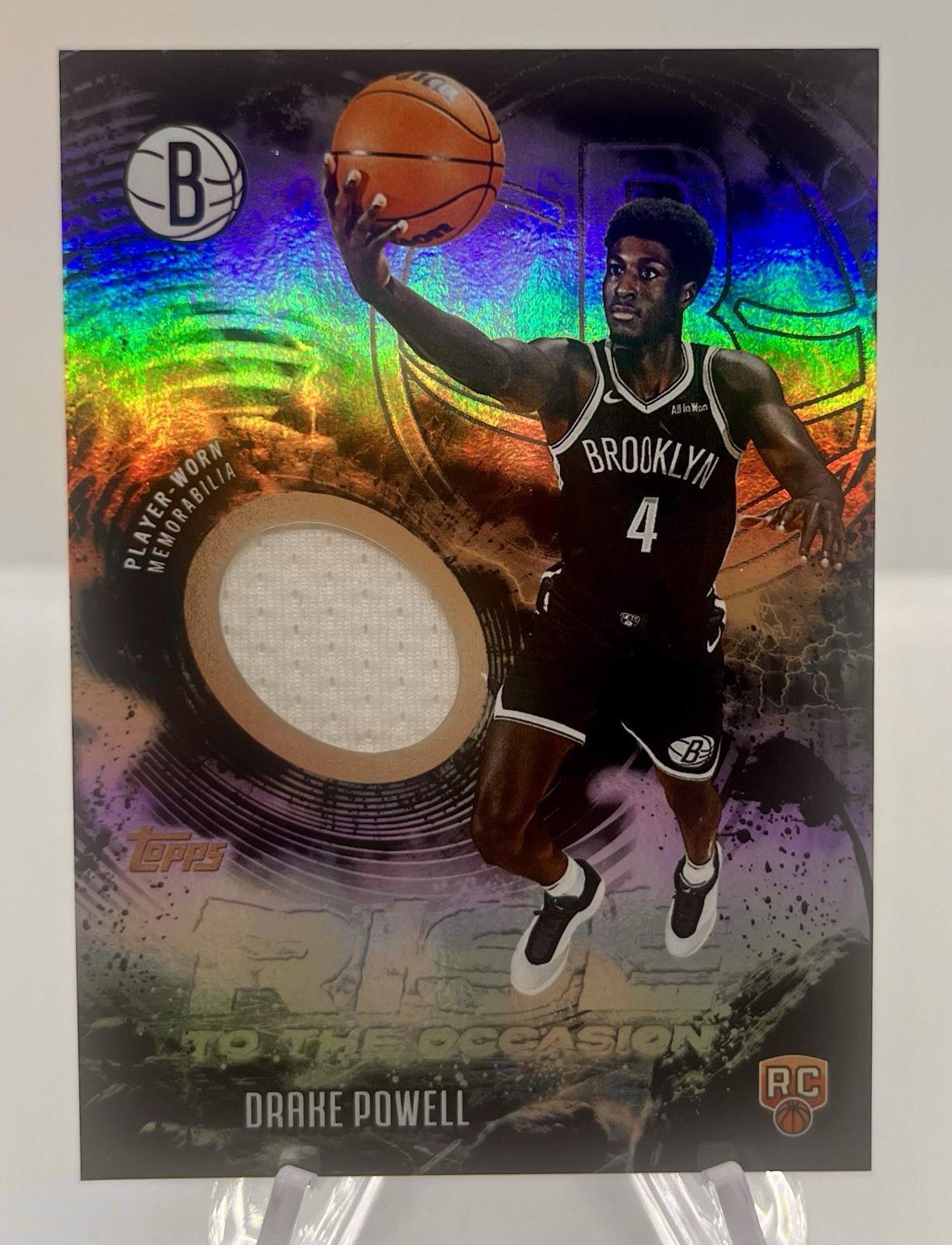 2025-26 Topps Drake Powell Rise To The Occasion RC Relic Nets #RTO-DP Holo Foil