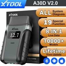 XTOOL A30D V2.0 OBD2 Scanner Full System Car Diagnostic Tool Wireless 19+Reset
