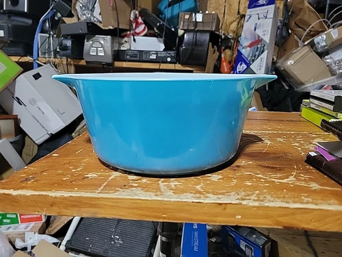 Vintage Pyrex 474 B BLUE HORIZON Casserole Dish 1 1/2 Qt Handles Bowl  (NO LID)