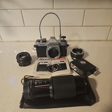 VTG Asahi Pentax K1000 35mm SLR Film Camera w/ Smc 1:2 50mm Manual Lens Untested