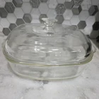 Vintage Anchor Hocking Fire King 3 Qt #449. CLEAR Glass Baking Dish W/lid