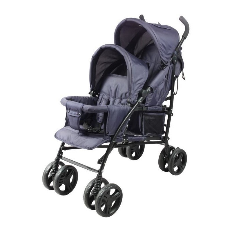 Poussette canne double BAMBISOL pliage compact et sièges inclinables indépendants