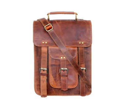 Perfekt Ledertasche Vintage Laptop-Tasche Umhängetasche für Herren & Damen Satch