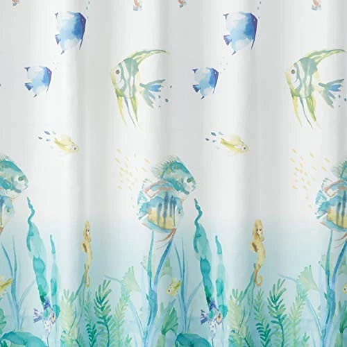  por Saturday Knight Ltd. Cortina de chuveiro aquarela Ocean, multicolorida, 70x72  - Imagem 3 de 4