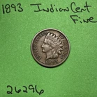 1893 Indian Head Cent / Penny 1c Fine