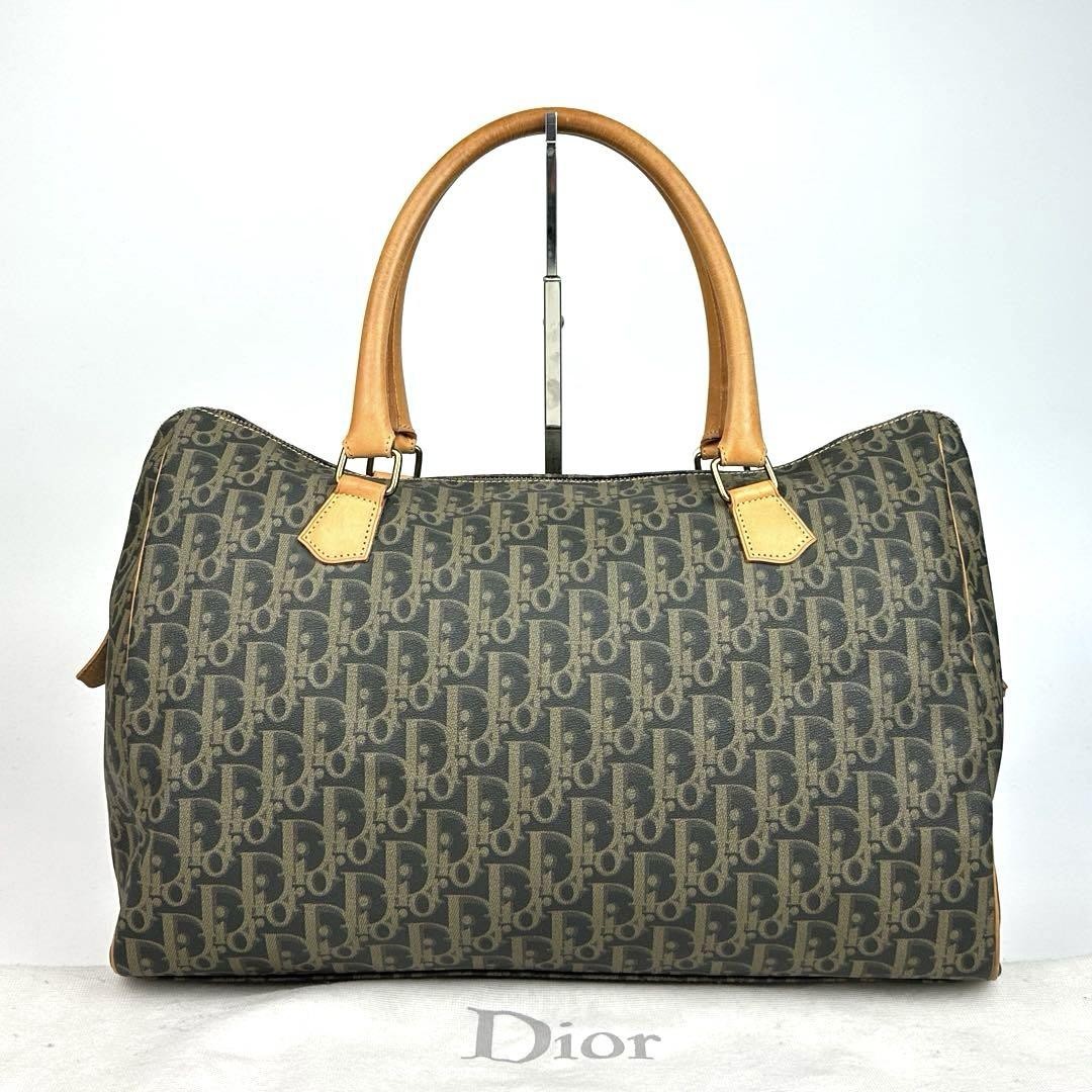 Dior Handbag Trotter Pattern Pvc Leather Brown Khaki Designer Bag Tote Bag
