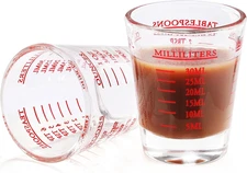 Shot Glass Measuring Cup, 2PCS Measuring Shot Glasses, Thick Base Liquid Measuri