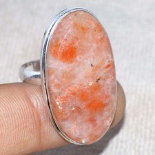 Sunstone 925 Silver Plated Ring US 9.5 Charming Jewelry MJ
