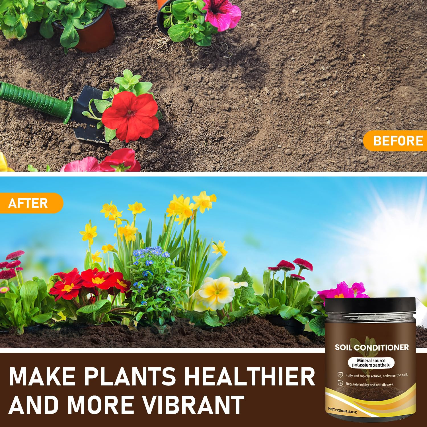 2Pcs Soil Activators,Organic Soil Activators and Plant Fertilizers,Garden Beds f