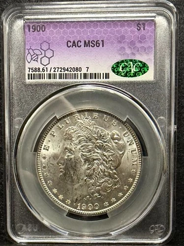 1900 Morgan Silver Dollar CAC MS62 ⭐ Green Bean | Certified | Original Luster