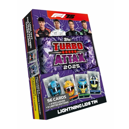 2025 Topps Formula 1 Turbo Attax Lightning Mega Tin (66 Cards 6LE & 4 Exclusive)