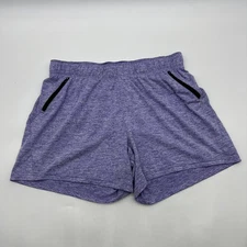 Liberty Pro Athletic Shorts Women M Purple Pocket Zip Logo .#36821