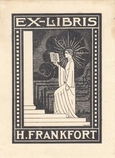 Exlibris Livre Pluie Klischee Albert Pieter Hahn 1894-1953 Nimbus Escalier Livre