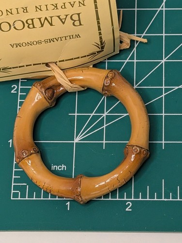 William-Sonoma Natural Bamboo Napkin Rings, Set of 4 Napkin Rings NWT - Picture 3 of 4