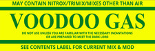 Voodoo Gas Decal for Scuba Diving Trimix, Nitrox, Enriched Air, etc