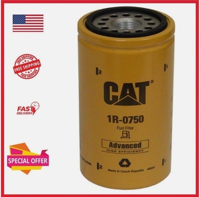 Caterpillar Fuel Filter 1R-0750 Genuine Sealed Advanced Efficiency Free Shipping