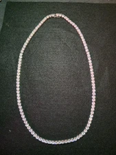 5mm 1 Row Tennis Chain Necklace Stainless Steel Never Tarnish 22"