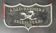 Orig 1960's ROAD RUNNER Euless Texas CAR CLUB Plaque EPD POLICE DEPARTMENT