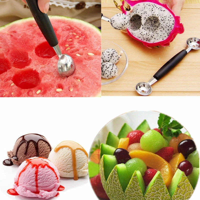 Melon Ball Scoop Fruit Spoon Ice Cream Sorbet Steel Cooking