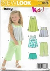 126 NEW LOOK 6473: GIRL'S DRESS TOP & PANTS SIZE 6M-4 SEWING PATTERN