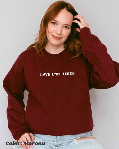 Christian Sweatshirt Love Like Jesus Bible Verse Religious Scripture Faith Gift - Picture 2 of 7