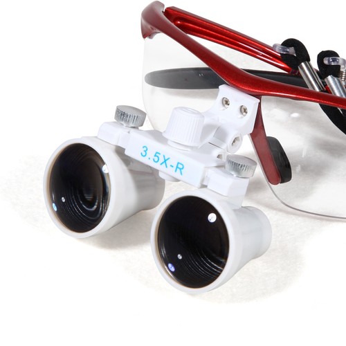 Dental Medical Surgical Binocular Magnifier Loupes 3.5X-420MM Red - Picture 8 of 11