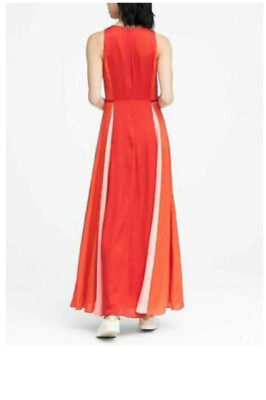 banana republic paneled maxi dress Banana Republic Paneled Maxi Orange Sleeveless Long Dress Sz.0