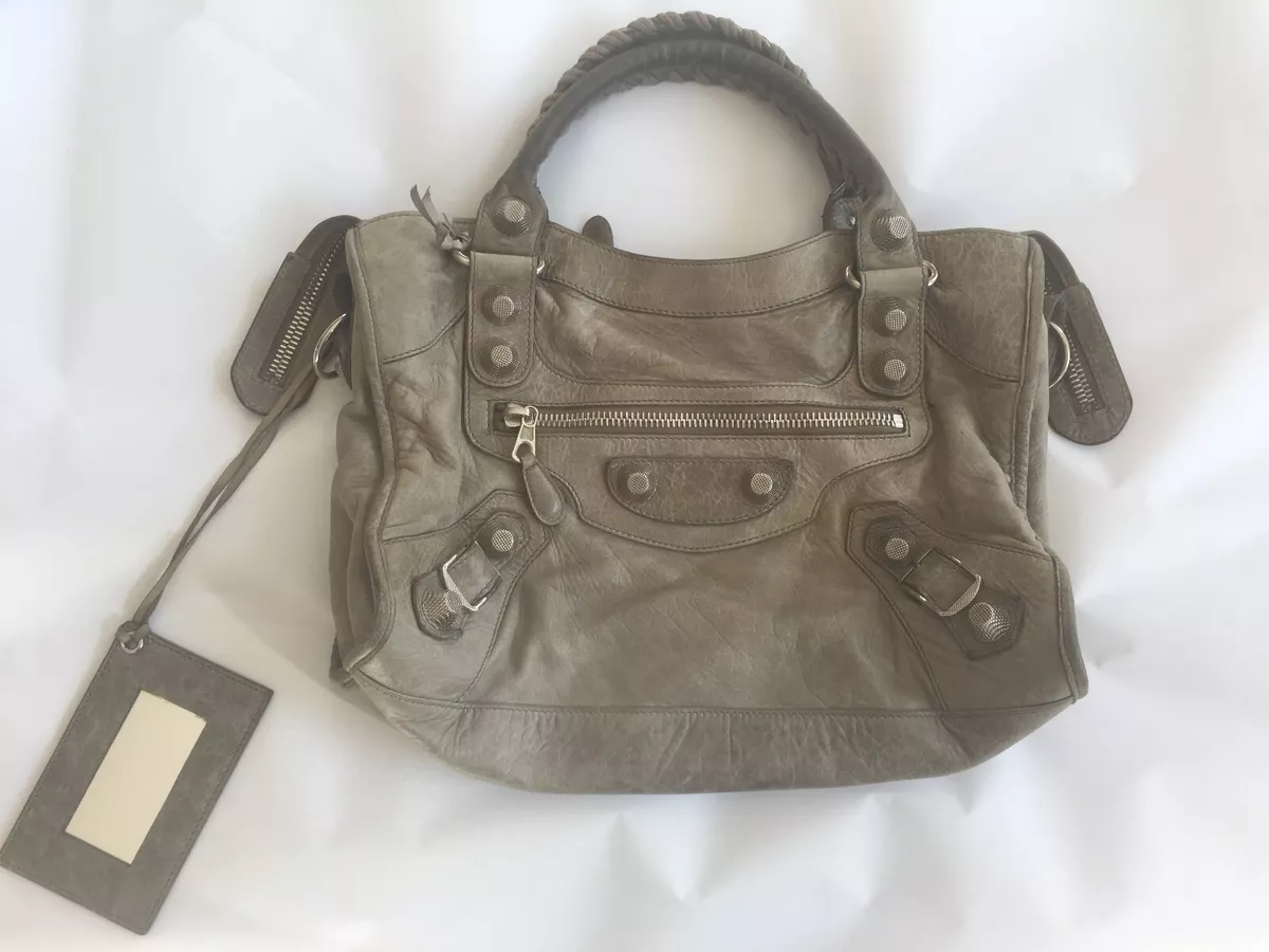 Balenciaga Giant City 21 Gray Lambskin Bag Silver Hardware | eBay