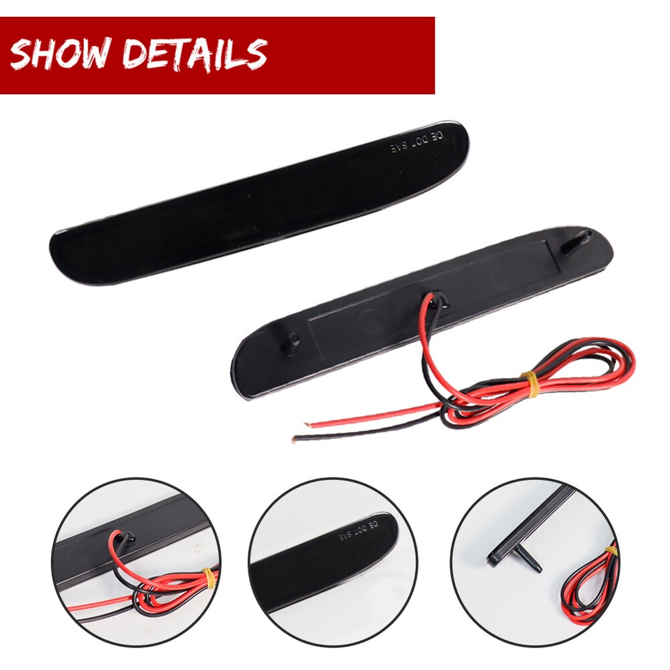 GTINTHEBOX Automotive OE-Spec Red Rear Side Marker Reflectors For 1994 1995 1996 1997 1998 Ford Mustang