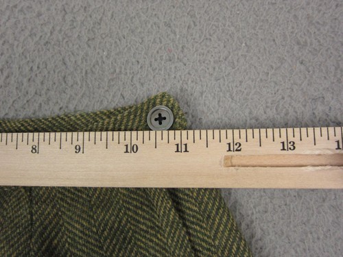 True Vintage Villager Skirt Missy Girls Size 6 Green Tweed Wool Chevron 60s 70s - Picture 9 of 15