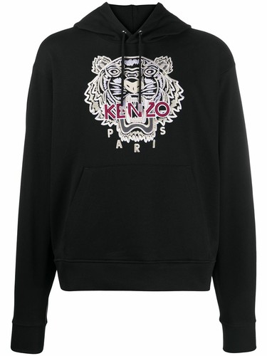 KENZO TIGER EMBROIDERED VARSITY HOODIE 