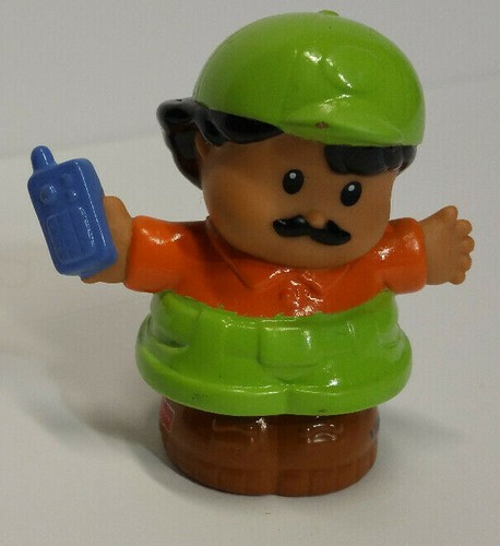 Fisher Price Little People Bauarbeiter Walkie Talkie Handy Schnurrbart - Bild 1 von 4