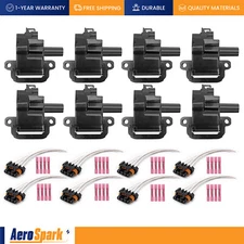 8pcs lgnition Coil & 4 Connector for Chevrolet Corvette Pontiac Firebird UF192