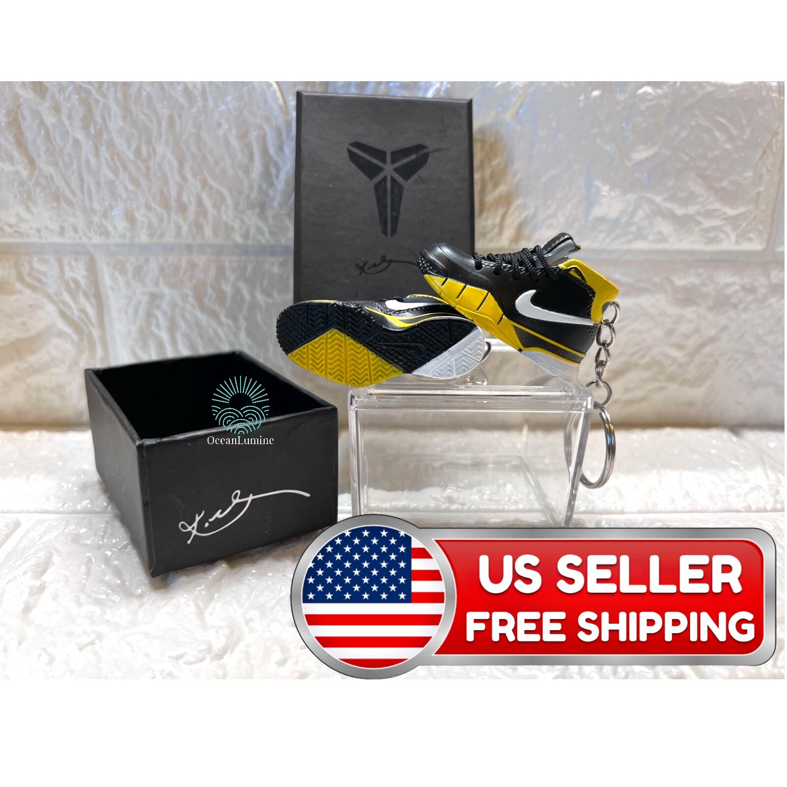 Mini Kobe Black Mamba Sport  Sneakers Shoe Keychain With or without Box
