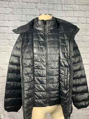 NEW! DKNY Women's Black Medium Hooded Lightweight Jacket