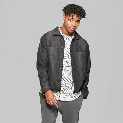 NEW Men's Oversized Denim Trucker Jacket - Original Use™ Black MED
