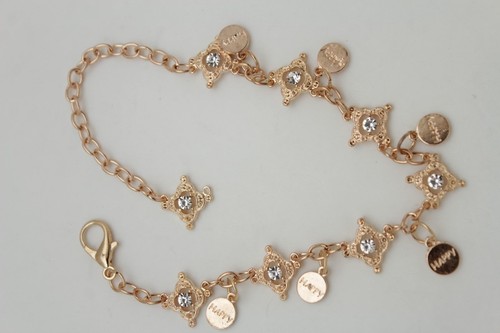 New Women Boot Bracelet Gold Metal Chain Happy Mini Shoe Charm Bling Silver Bead - 第 3/12 張圖片