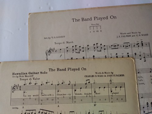 Vtg 1936 The Band Played On Sheet Music 2 pc. Lot Piano Hawaiian Guitar, Ukelele - Picture 7 of 9