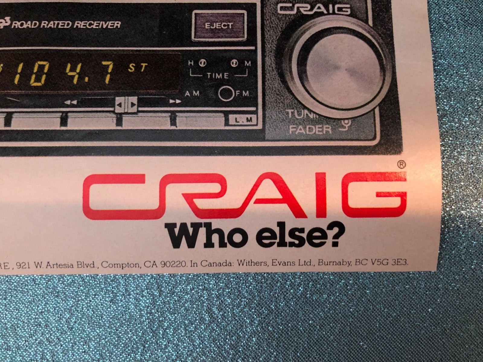 1978 CRAIG POWERPLAY R3 Stereo System DELOREAN BACK TO THE FUTURE