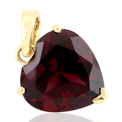 6.87ct Rodolita Charm Corazón Engarzado Colgante 14k Oro Amarillo - Imagen 4 de 6