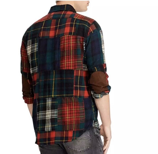 Polo Ralph Lauren Patchwork Flannel Shirt Plaid MSRP 228 Sz S NEW