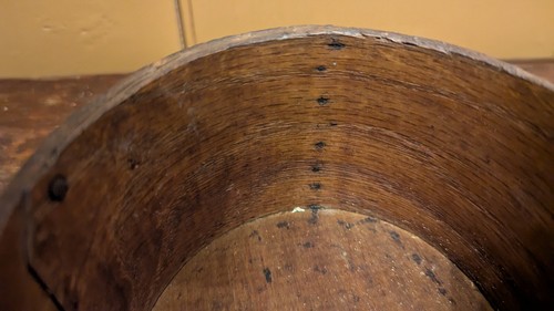Antique Bent Wood Grain Measure Box 5-1/2"D X 3-3/4"H Primitive Early American - Picture 8 of 14