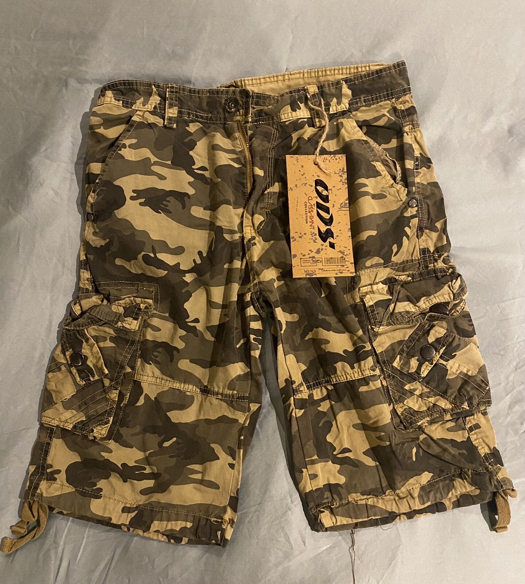【KOOLOSET】Flower Camo Cargo Bermuda Pants NWT New Men's ODS' Oudishi 8 pocket Green Camouflage Cargo