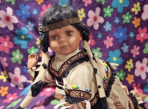 Homeart porcelain doll. Native American toddler. - Picture 6 of 13