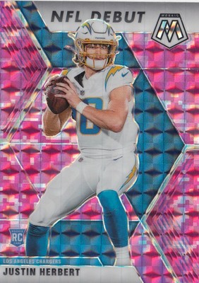 2020 Panini Mosaic NFL Debut Camo Pink Prizm JUSTIN HERBERT #263 ...