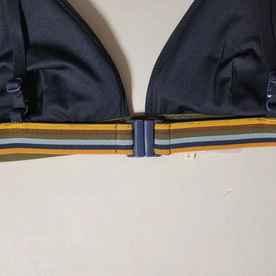 Top de bikini Faherty Sia azul marino a rayas talla M Foto 4 de 4