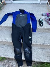 XPS Neoprene Full Black And Blue Wetsuit Size XL