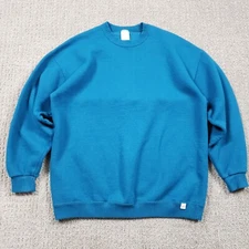 Vintage Russell Athletic Sweatshirt XL Teal Made in USA 90s Blank Crewneck