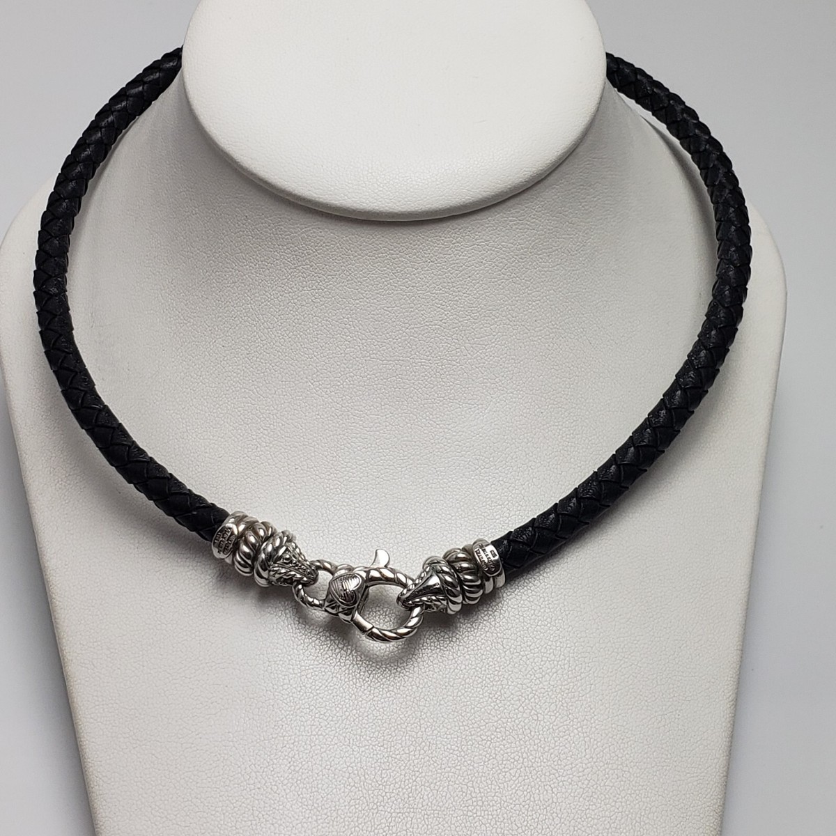 ●●NUMBERING●●Ribbon Leather Chain Necklace #5759 Dezso Black Leather Cord Necklace