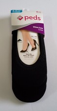 Lot Of 2- Peds Ultra Low Liner Padded Socks Black 3 Pair 6 Total Size 8-12